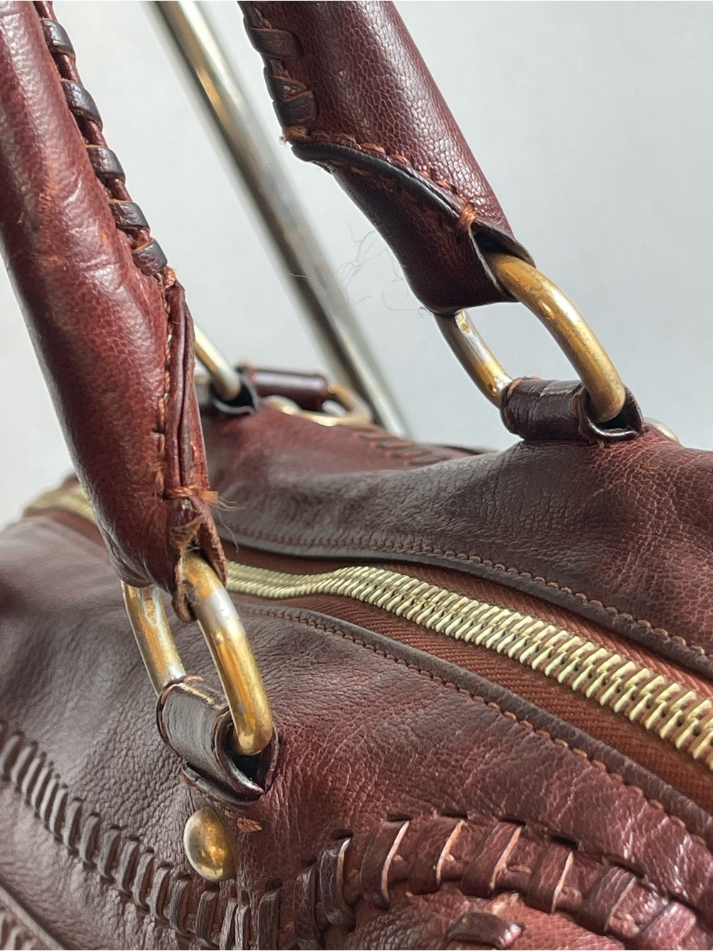Rebecca Minkoff MBA Brown  Leather Satchel Bag Crossbody Purse - Picture 12 of 15